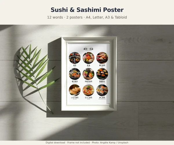 Sushi & Sashimi poster — printable preview